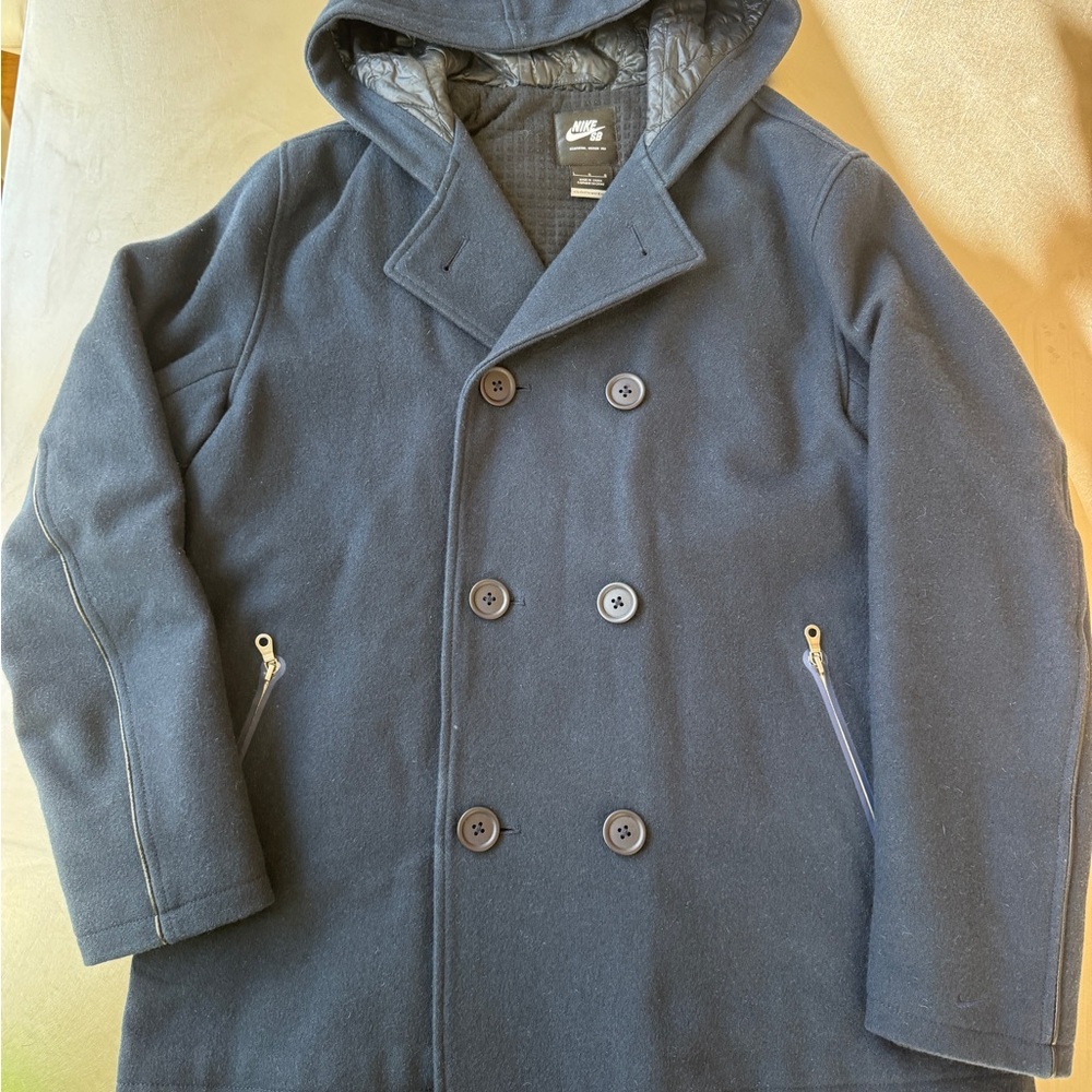 Nike Men's Dark Blue Hooded Peacoat